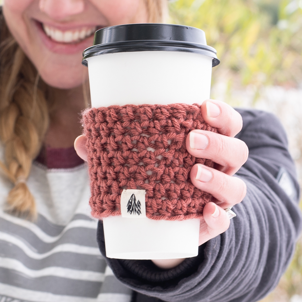 Crimson Knit Coffee Sleeve