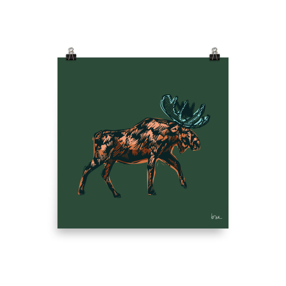 Carved Moose Print