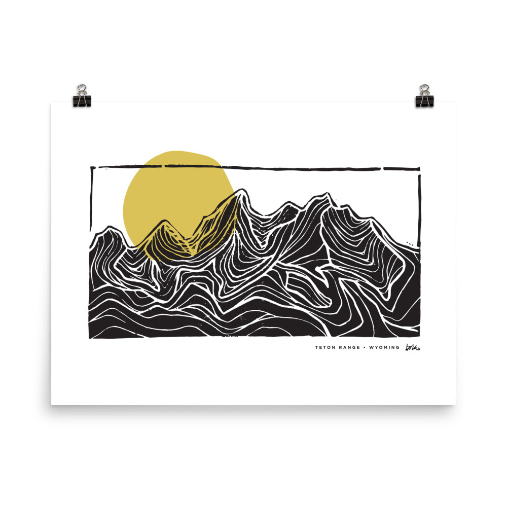 Carved Rock Collection Sun Print // The Tetons, Wyoming