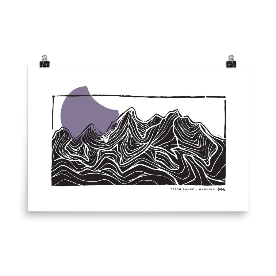 Carved Rock Collection Moon Print // The Tetons, Wyoming