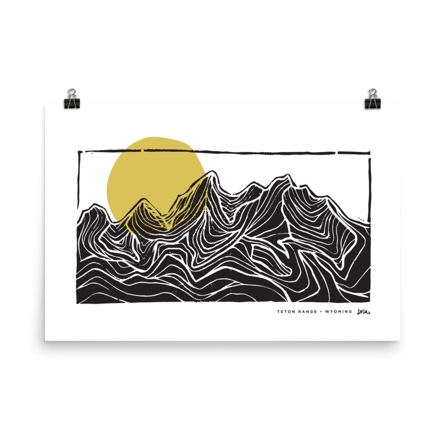 Carved Rock Collection Sun Print // The Tetons, Wyoming