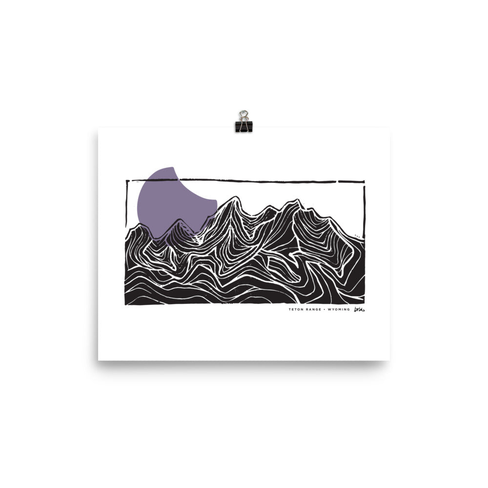 Carved Rock Collection Moon Print // The Tetons, Wyoming