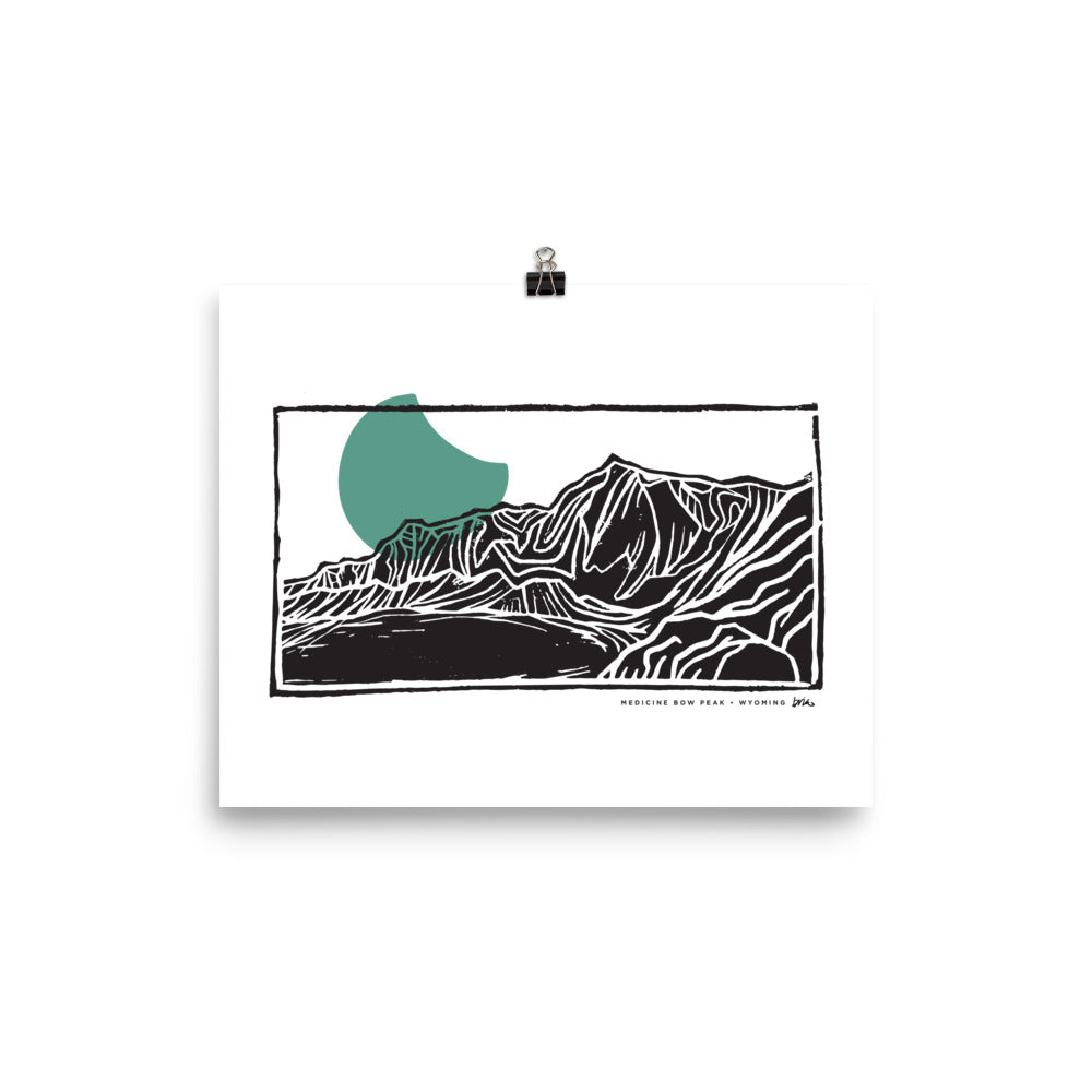 Carved Rock Collection Moon Print // Medicine Bow Peak, Wyoming