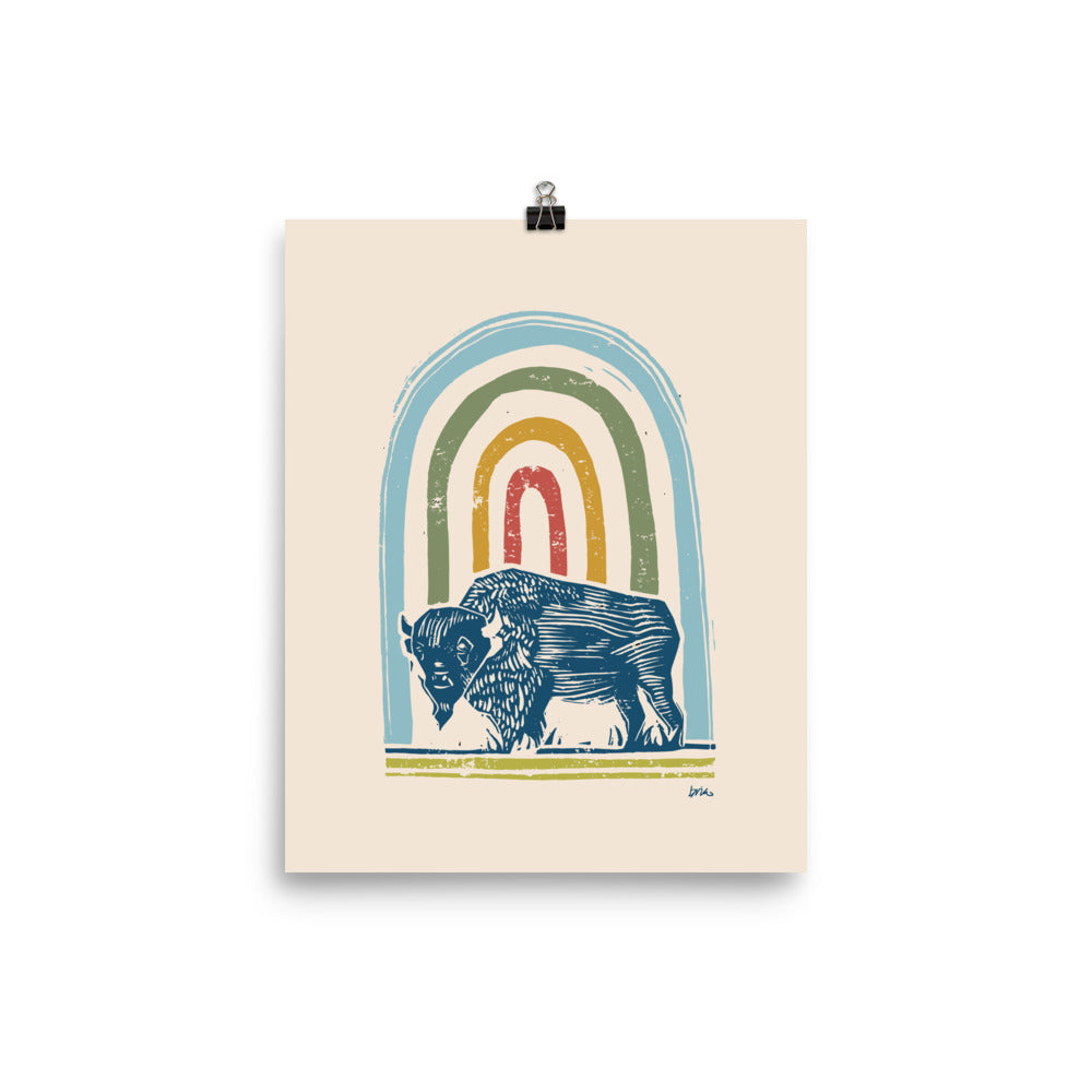 Carved Collection // Bison Rainbow Print