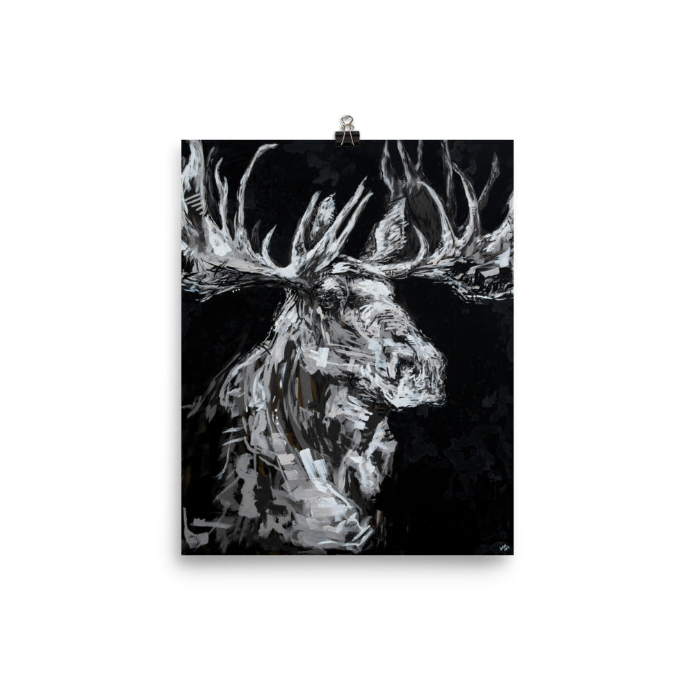 The Black + White Moose Print
