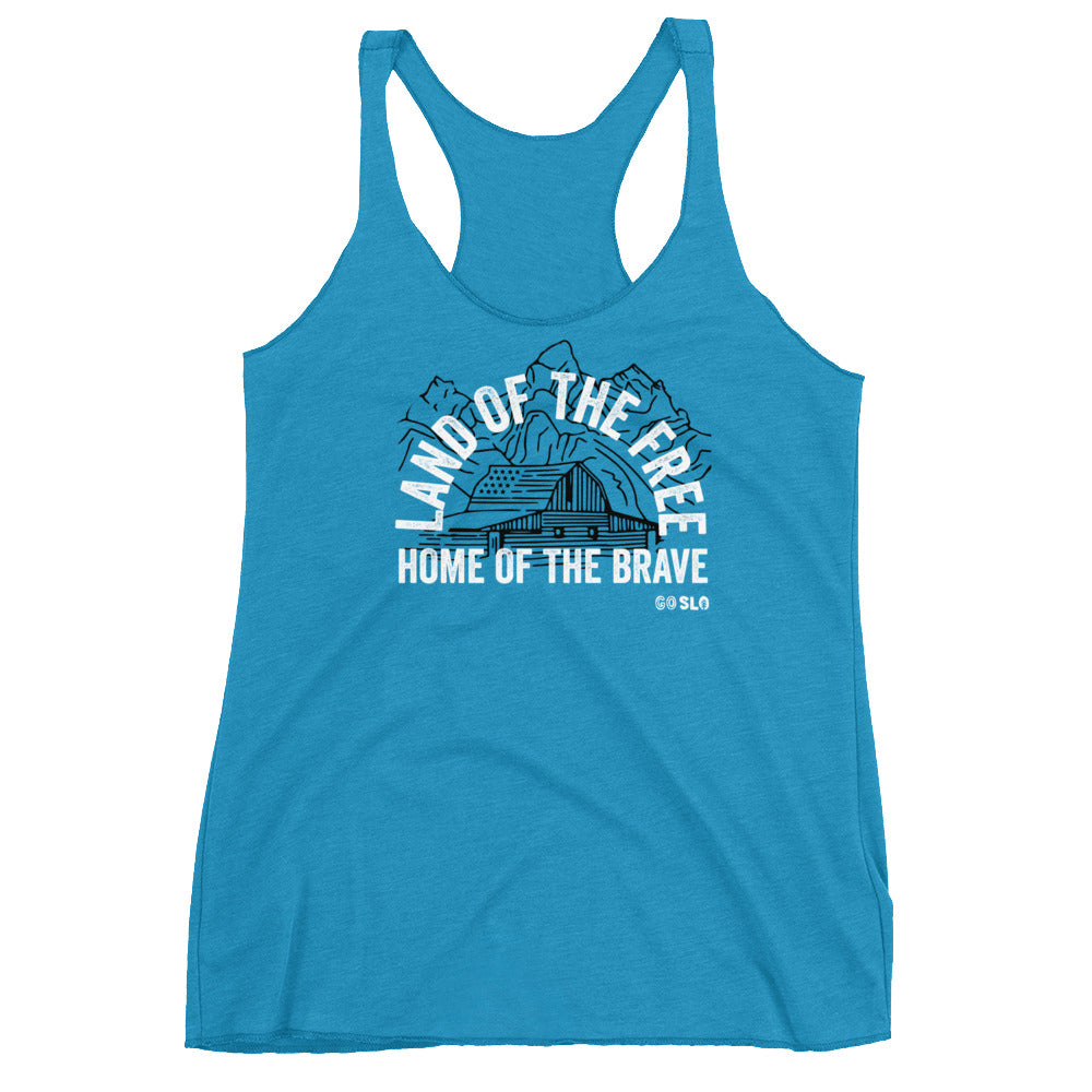 Gals Land of the Free Racerback Tank