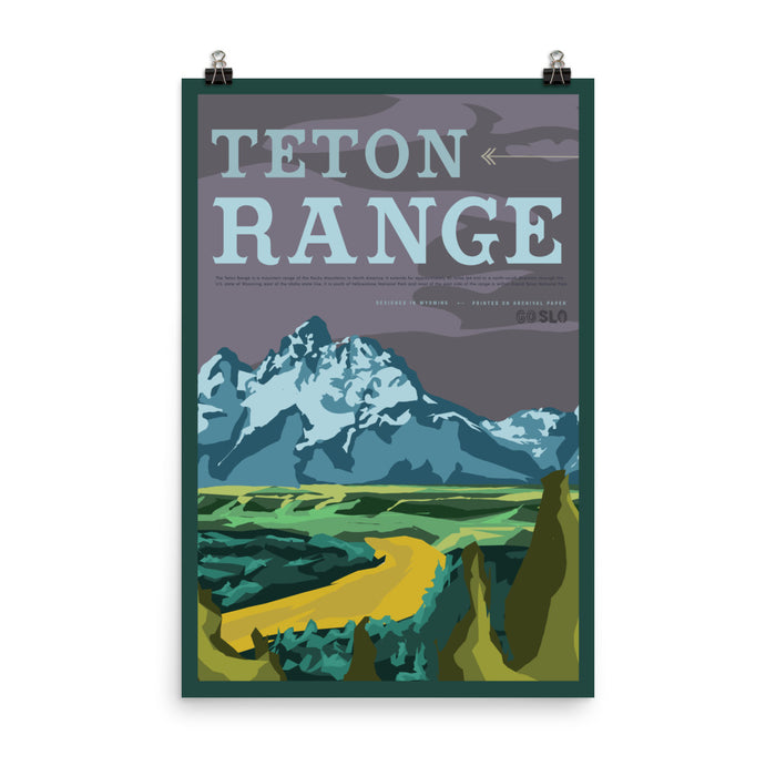 Teton Range Vintage Poster Print