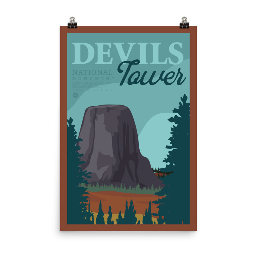 Devils Tower Vintage Poster Print