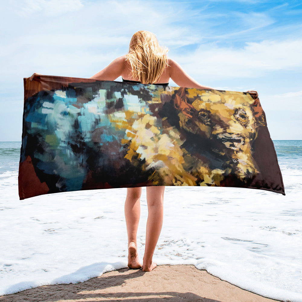 Finn the Bison Oversized Beach Towel