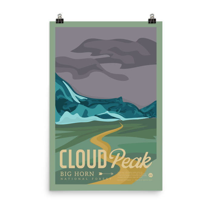 Cloud Peak Vintage Poster Print