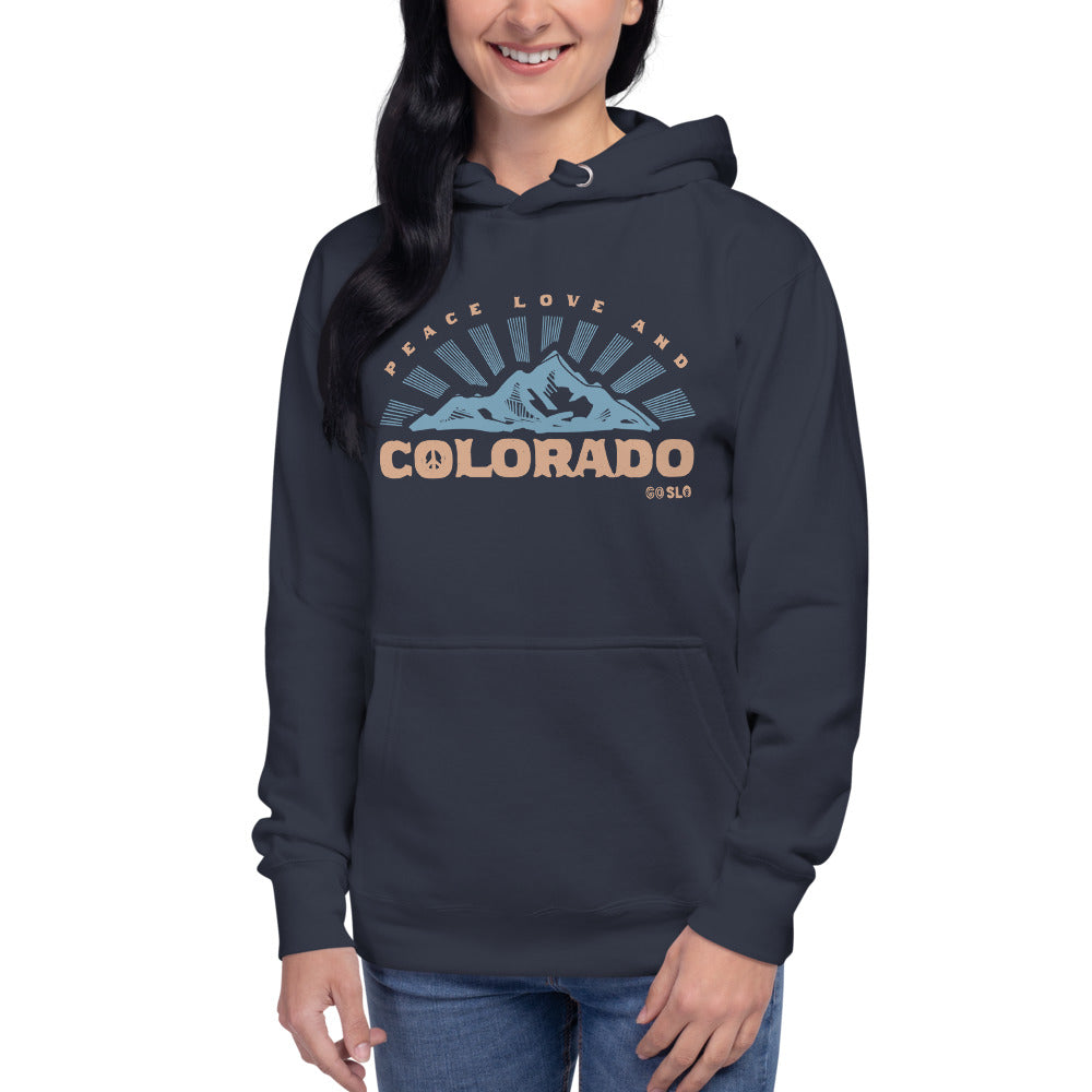 Gals Oversized Peace, Love + Colorado Hoodie