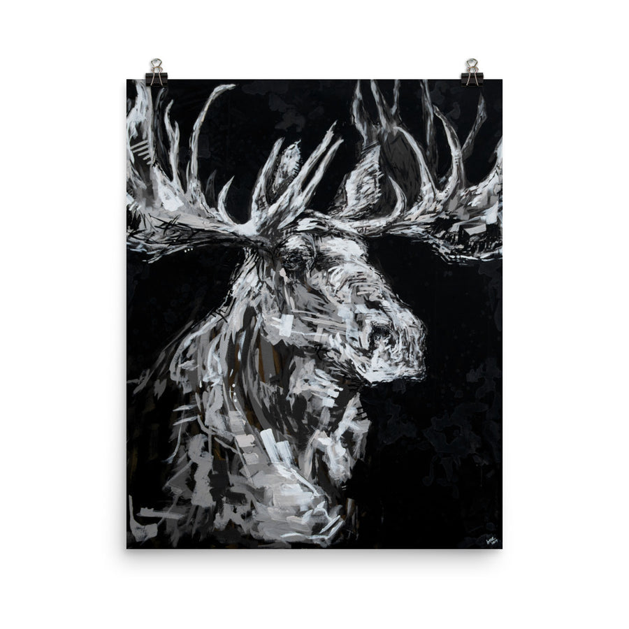 The Black + White Moose Print