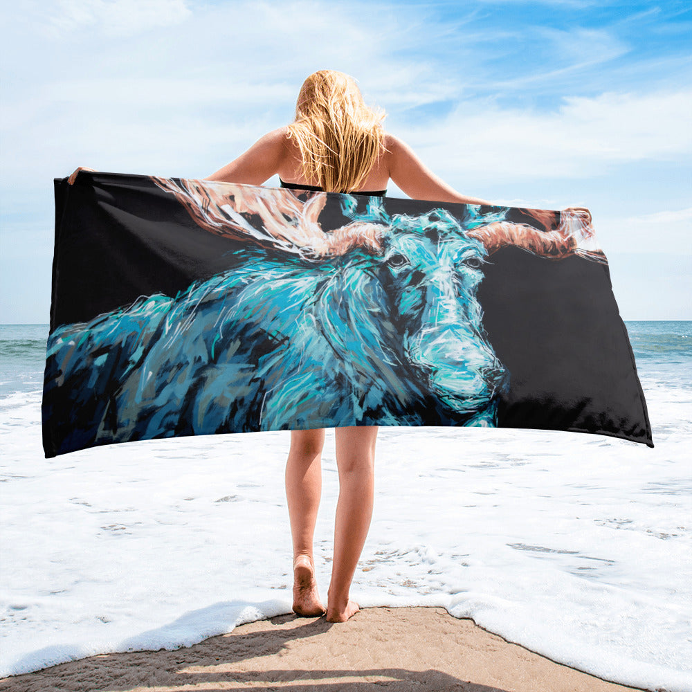 Charlotte the Moose Oversized Beach Towel