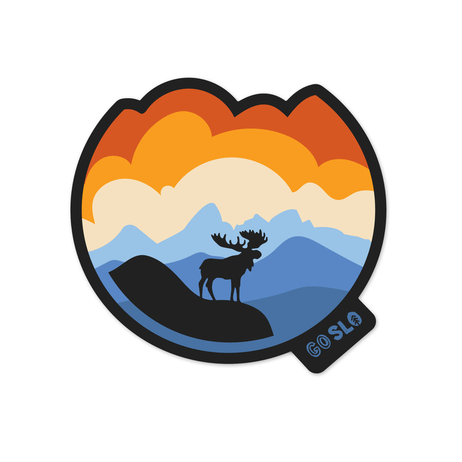 Sunset Moose Sticker